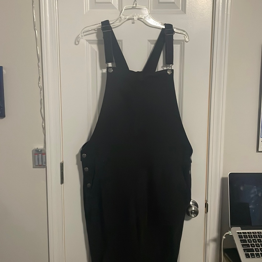 Black distressed old navy overalls